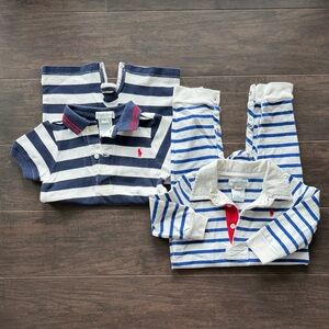 Polo by Ralph Lauren Kids Striped Polos - Navy, White, and Red Accents